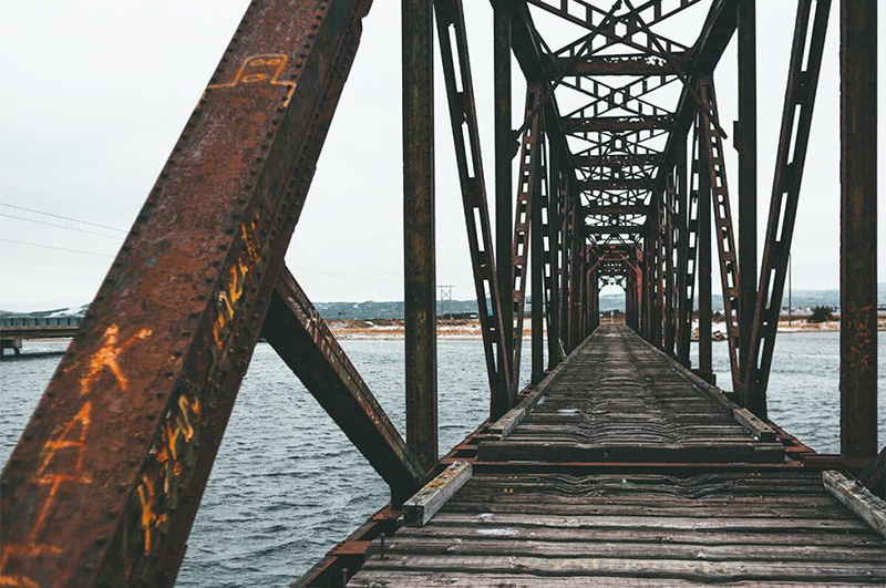 Corrosion on a bridge