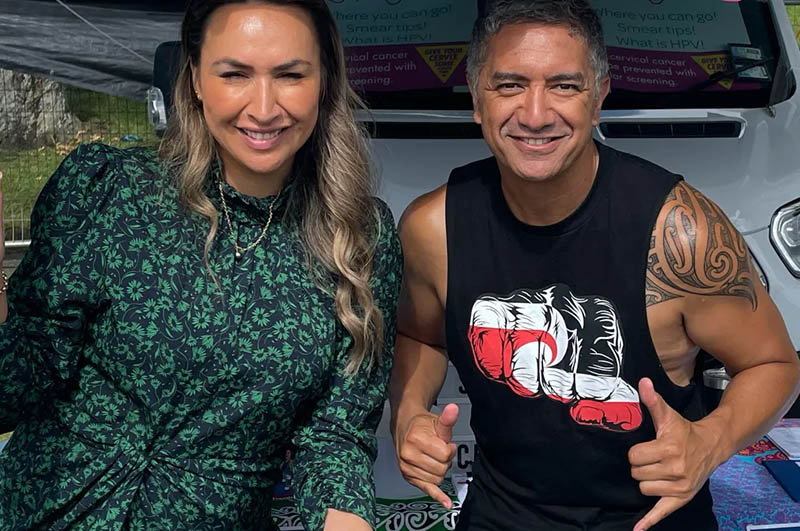 Tūranga FM Breakfast co-hosts Rāhia Timutimu and Mātai Smith