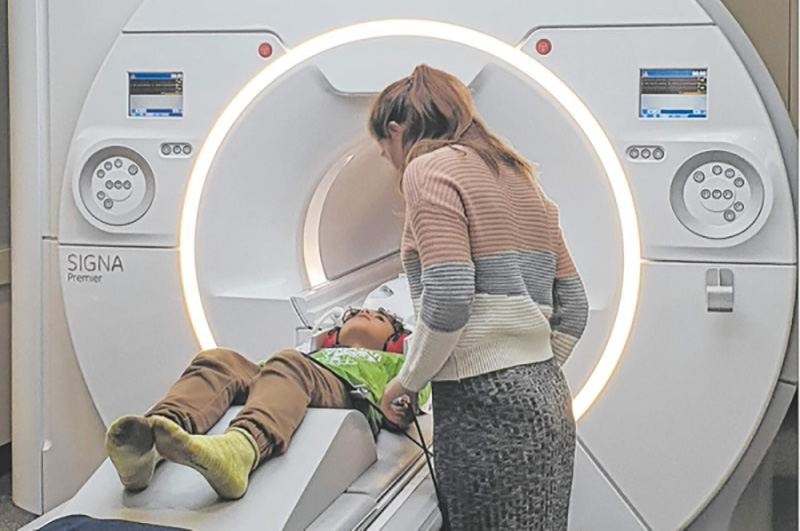 Child preparing for MRI