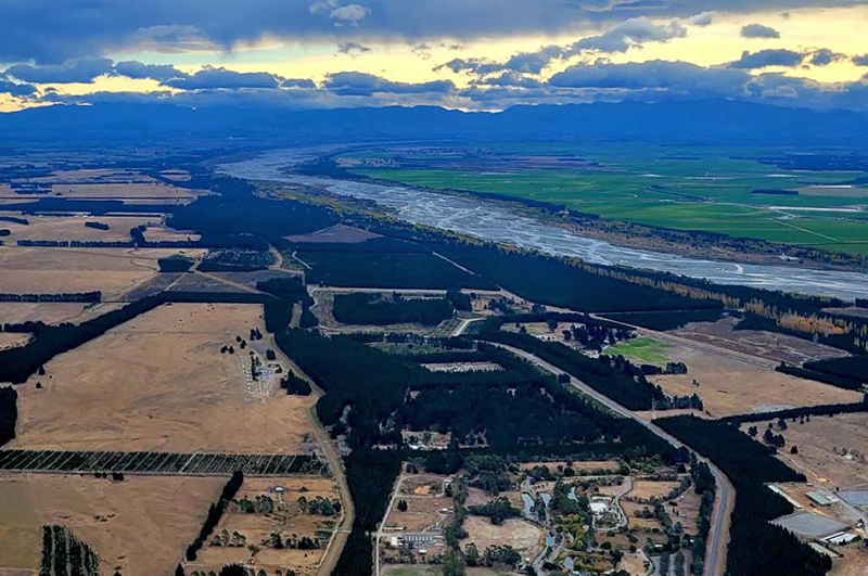 Aerial view of farm land