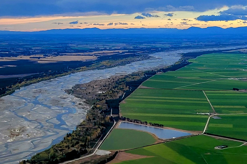 Braided river and water storage