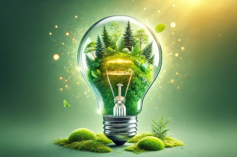 AI image of green lightbulb
