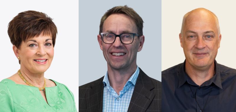 Dame Patsy Reddy, Sir Ashley Bloomfield, David Downs