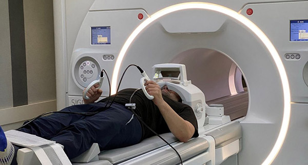 Man in MRI machine