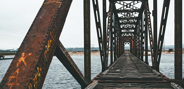 Corrosion on a bridge