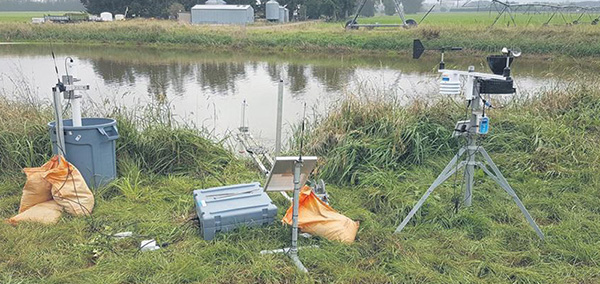 Testing effluent pond