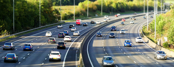 cars on the motorway