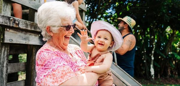 older woman with grandchild